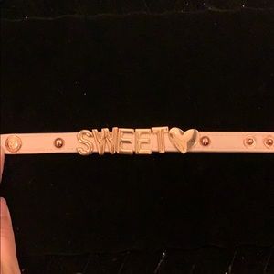 Light pink leather bracelet “SWEET❤️”